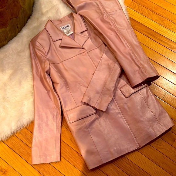 Blush Pink Leather Jacket & Pants - Picture 2 of 5